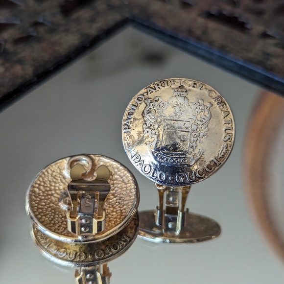 💯🇮🇹GUCCI FAMILY CREST CLIPS BY PAOLO GUCCI - Picture 11 of 11